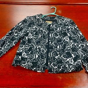 Peck & Peck Black and White Floral Jacket